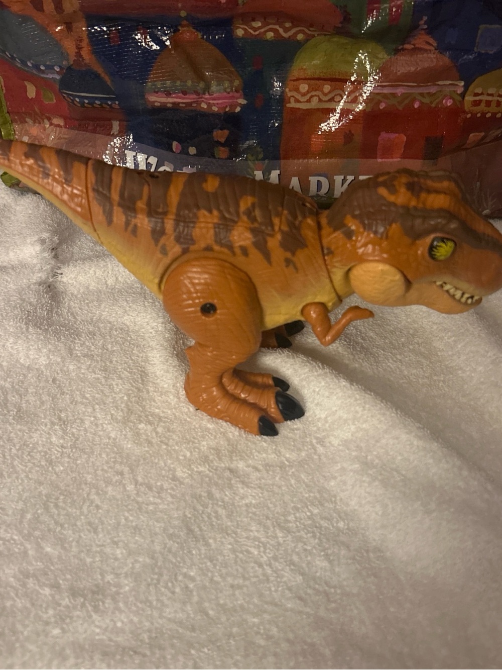 Orange Brown T-Rex Action Figure Dinosaur Toy